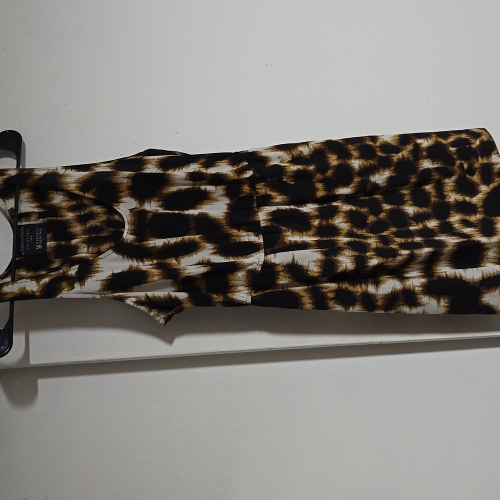 100%Silk Barneys New York Twelfth Street by Cynthia Vincent Cheetah Print Dress - Picture 3 of 8